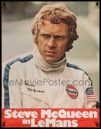 4b574 LE MANS teaser German '71 close up of race car driver Steve McQueen in personalized uniform!