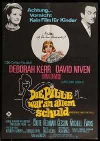 4b603 PRUDENCE & THE PILL German '68 Deborah Kerr, David Niven, Geeson, black background design!