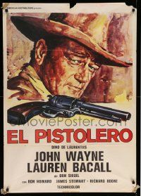 4b072 SHOOTIST Italian 1sh '76 best art of cowboy John Wayne in his last big screen role!