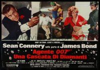 4b106 DIAMONDS ARE FOREVER Italian 18x26 pbusta '71 Connery as James Bond, St. John, Bambi & Thumper
