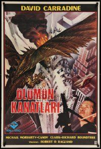 4b378 Q Turkish '82 David Carradine, cool different art of the winged serpent attacking!