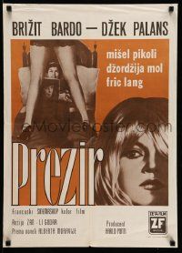 4b679 LE MEPRIS Yugoslavian 20x28 '63 Jean-Luc Godard, sexy Brigitte Bardot, different image!
