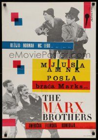 4b687 MONKEY BUSINESS Yugoslavian 19x27 R67 great image of all 4 Marx Brothers including Zeppo!