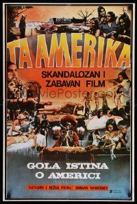 4b715 THIS IS AMERICA Yugoslavian 18x28 '76 different and really bizarre images from documentary!