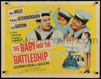 4c020 BABY & THE BATTLESHIP 1/2sh '57 English sailors John Mills & Richard Attenborough!