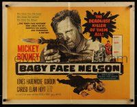 4c022 BABY FACE NELSON style A 1/2sh '57 Public Enemy No. 1 Mickey Rooney firing tommy gun!