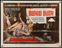 4c047 BLOOD BATH 1/2sh '66 AIP, cool artwork of sexy babe being lowered into a pit of horror!