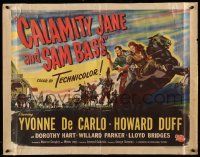 4c064 CALAMITY JANE & SAM BASS style B 1/2sh '49 sexy Yvonne De Carlo & Howard Duff with guns!