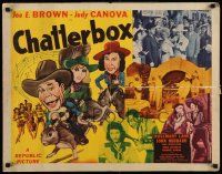 4c074 CHATTERBOX style B 1/2sh '43 cartoon art of cowboy Joe E. Brown & cowgirl Judy Canova!