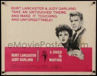 4c076 CHILD IS WAITING 1/2sh '63 great Howard Terpning art of Burt Lancaster & Judy Garland!