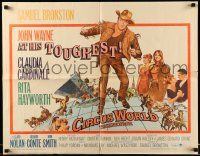 4c077 CIRCUS WORLD 1/2sh '65 Claudia Cardinale, John Wayne at his toughest!
