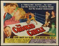 4c090 CROOKED CIRCLE style A 1/2sh '57 two-fisted boxing champ vs crooked underworld, cool art!
