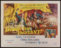 4c092 DAMN THE DEFIANT 1/2sh '62 Alec Guinness & Dirk Bogarde face a bloody mutiny!