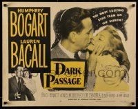 4c098 DARK PASSAGE 1/2sh R56 Humphrey Bogart with gun & sexy Lauren Bacall!