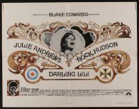 4c099 DARLING LILI 1/2sh '70 Julie Andrews, Rock Hudson, Blake Edwards, William Peter Blatty