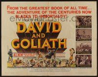 4c100 DAVID & GOLIATH 1/2sh '61 Orson Welles as King Saul, cool battle artwork!