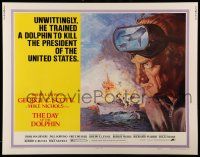 4c101 DAY OF THE DOLPHIN style C 1/2sh '73 George C. Scott, Mike Nichols, Tom Jung artwork!
