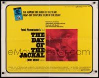 4c102 DAY OF THE JACKAL 1/2sh '73 Fred Zinnemann assassination classic, master killer Edward Fox!