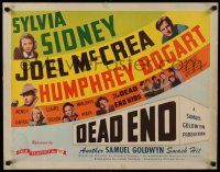 4c104 DEAD END 1/2sh R44 William Wyler, Sylvia Sidney & third-billed Humphrey Bogart!