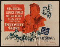 4c116 DETECTIVE STORY style B 1/2sh '51 William Wyler, Kirk Douglas can't forgive Eleanor Parker!