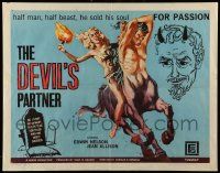 4c118 DEVIL'S PARTNER 1/2sh '61 great artwork of sexy Jean Allison riding centaur man, black magic