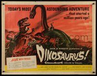 4c123 DINOSAURUS 1/2sh '60 great artwork of battling prehistoric T-rex & brontosaurus monsters!