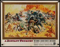 4c127 DISTANT TRUMPET 1/2sh '64 art of Troy Donahue vs Indians by Frank McCarthy!