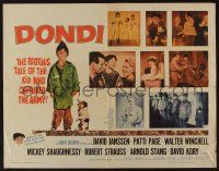 4c129 DONDI style B 1/2sh '61 David Janssen, Walter Winchell, tale of the kid who captured the army