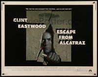 4c149 ESCAPE FROM ALCATRAZ 1/2sh '79 cool artwork of Clint Eastwood busting out by Lettick!