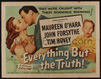 4c153 EVERYTHING BUT THE TRUTH style A 1/2sh '56 Maureen O'Hara got caught with scandals showing!