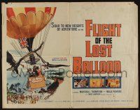 4c175 FLIGHT OF THE LOST BALLOON 1/2sh '61 Marshall Thompson, Mala Powers, cool action art!