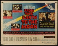 4c186 FROM THE EARTH TO THE MOON 1/2sh '58 Jules Verne's boldest adventure dared by man!