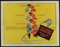 4c187 FULL OF LIFE style A 1/2sh '57 artwork of newlyweds Judy Holliday & Richard Conte!
