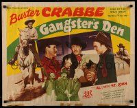 4c193 GANGSTER'S DEN 1/2sh '45 Buster Crabbe & his horse Falcon, Al 'Fuzzy' St. John!
