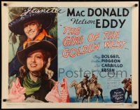 4c201 GIRL OF THE GOLDEN WEST 1/2sh R62 Jeanette MacDonald & Nelson Eddy in cowboy hats!