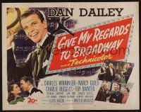 4c205 GIVE MY REGARDS TO BROADWAY 1/2sh '48 stone litho of Dan Dailey singing & dancing in New York!
