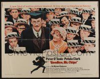 4c214 GOODBYE MR. CHIPS 1/2sh '69 great image of Petula Clark & Peter O'Toole with students!