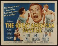 4c216 GREAT AMERICAN PASTIME style A 1/2sh '56 baseball, Tom Ewell between Anne Francis & Ann Miller