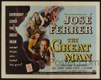 4c218 GREAT MAN style B 1/2sh '57 Jose Ferrer exposes a great fake, with help from Julie London!