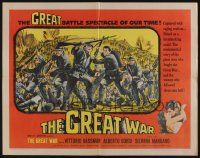 4c220 GREAT WAR 1/2sh '61 romantic art of Vittorio Gassman & Silvana Mangano & WWI battle!