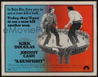 4c225 GUNFIGHT 1/2sh '71 people pay to see Kirk Douglas and Johnny Cash try to kill each other!