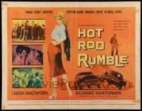 4c269 HOT ROD RUMBLE style A 1/2sh '57 slick chicks, car racing drag strip shocks, rock & roll love!