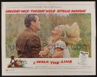 4c282 I WALK THE LINE 1/2sh '70 c/u of Gregory Peck grabbing Tuesday Weld, John Frankenheimer