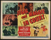 4c299 JIGGS & MAGGIE IN COURT 1/2sh '48 Joe Yule, Renie Riano, plus George McManus cartoon art!