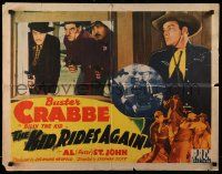 4c305 KID RIDES AGAIN 1/2sh '43 Buster Crabbe as Billy the Kid with money bag is held at gunpoint!