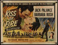 4c306 KISS OF FIRE style B 1/2sh '55 Jack Palance held his knife at the frontier's throat!
