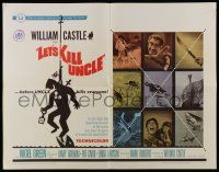 4c312 LET'S KILL UNCLE 1/2sh '66 William Castle, wacky horror comedy artwork!