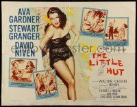 4c316 LITTLE HUT style B 1/2sh '57 art of barely-dressed tropical Ava Gardner with sexy eyes!