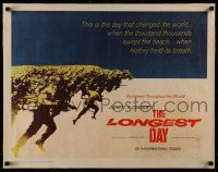 4c320 LONGEST DAY 1/2sh '62 Zanuck's World War II D-Day movie with 42 international stars!