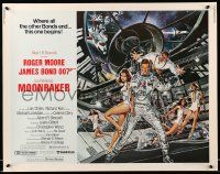 4c347 MOONRAKER 1/2sh '79 art of Moore as Bond & sexy Lois Chiles by Goozee!